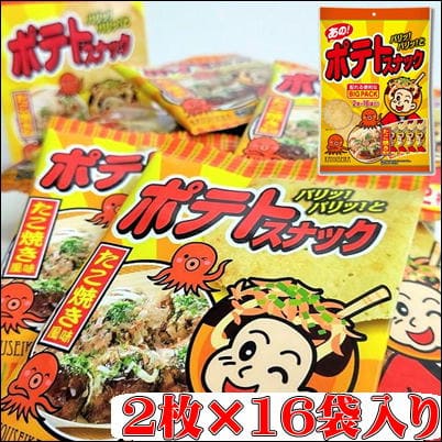 ポテトスナック～たこ焼き風味～(2枚×16袋入)【賞味期限:2025/01/06】